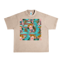 French Oak turquoise baby pig seamless pattern Urban Heavy Tee - HRA Design Shop