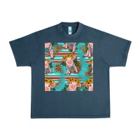 Midnight Navy turquoise baby pig seamless pattern Urban Heavy Tee - HRA Design Shop