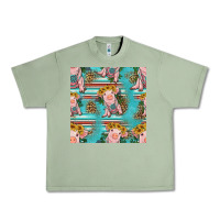 Oil Green turquoise baby pig seamless pattern Urban Heavy Tee - HRA Design Shop
