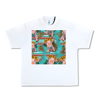White turquoise baby pig seamless pattern Urban Heavy Tee - HRA Design Shop