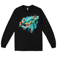 Black floral turtle Long Sleeve Tee - Jasminsmagicworld