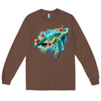 Chestnut floral turtle Long Sleeve Tee - Jasminsmagicworld