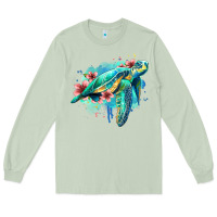 Matcha floral turtle Long Sleeve Tee - Jasminsmagicworld