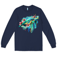 Navy floral turtle Long Sleeve Tee - Jasminsmagicworld