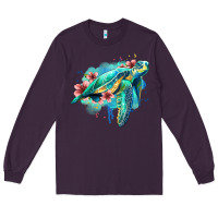Plum floral turtle Long Sleeve Tee - Jasminsmagicworld