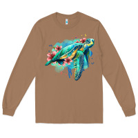 Toasted Coconut floral turtle Long Sleeve Tee - Jasminsmagicworld