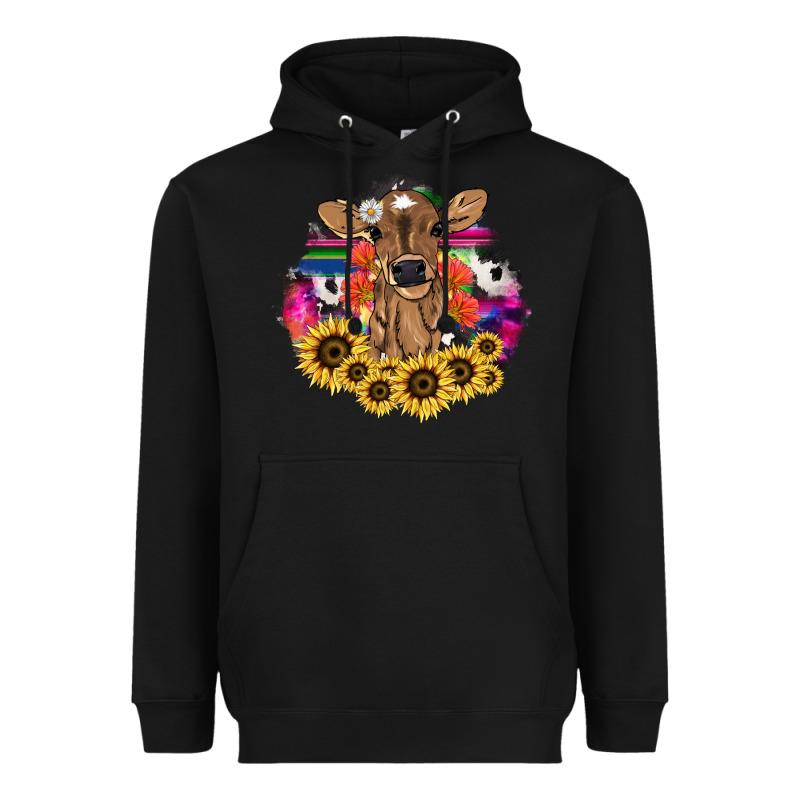 Baby Cow Flower Heavyweight Hoodie by NancyCooperArtShop | Teevron