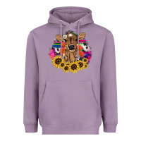 Lavender baby cow flower Heavyweight Hoodie - NancyCooperArtShop