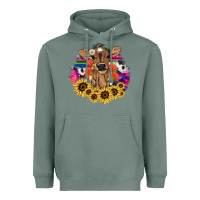 Sage baby cow flower Heavyweight Hoodie - NancyCooperArtShop