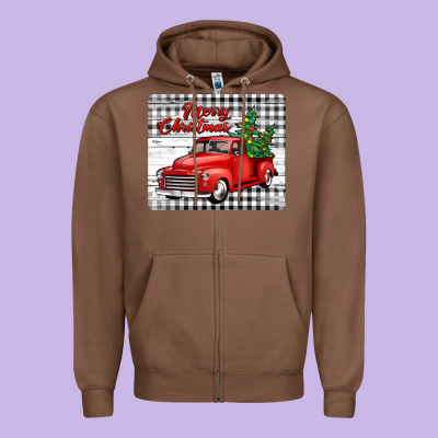 Merry Christmas Mousepad Zipper Hoodie Designed By Jasminsmagicworld