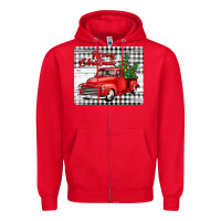 Red merry christmas mousepad Zipper Hoodie - Jasminsmagicworld