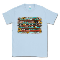 Dusty Blue sunflower gemstone background Classic Tee - JahusDesignShop