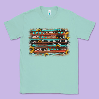 Sunflower Gemstone Background Classic Tee Designed By Jahusdesignshop