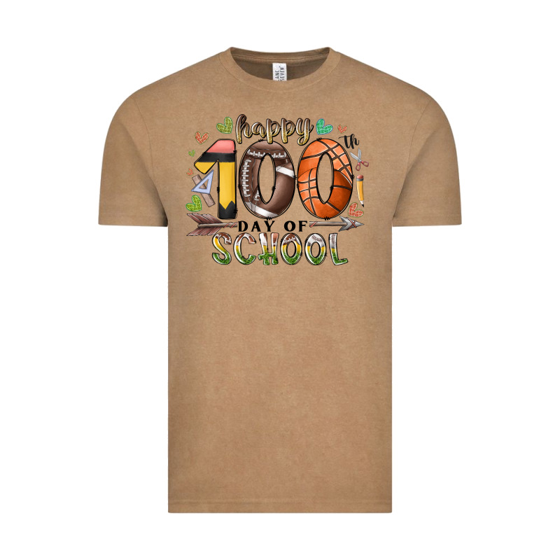 Happy 100 Americana Football Basketball Day Of Sch Vintage Tee by RacoonDesign | Teevron