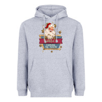 Heather Grey santa's coming to town Heavyweight Hoodie - MaliasSmallBusiness