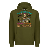 Army Green some days i rock it some days it rocks me either w Premium Hoodie - Artiststas