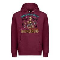 Burgundy some days i rock it some days it rocks me either w Premium Hoodie - Artiststas