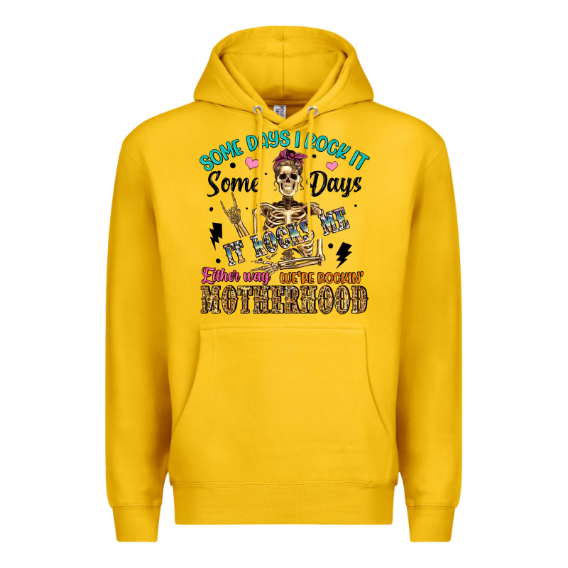 Some Days I Rock It Some Days It Rocks Me Either W Premium Hoodie by Artiststas | Teevron
