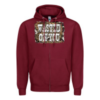 Burgundy Western Wasted On You Background Zipper Hoodie - LillyAllenDesigns