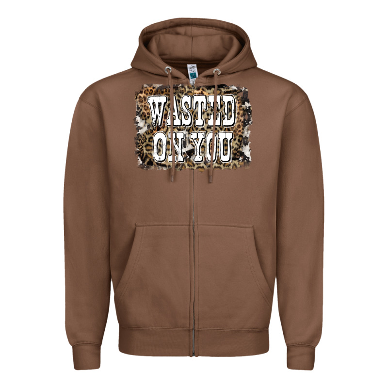 Western Wasted On You Background Zipper Hoodie by LillyAllenDesigns | Teevron