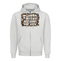 Dove Grey Western Wasted On You Background Zipper Hoodie - LillyAllenDesigns