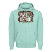 Seafoam Western Wasted On You Background Zipper Hoodie - LillyAllenDesigns