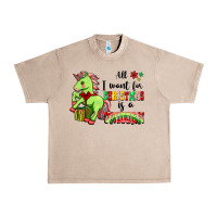 French Oak All I Want For Christmas Is A Unicorn Urban Heavy Tee - FaDigitalArtStudio