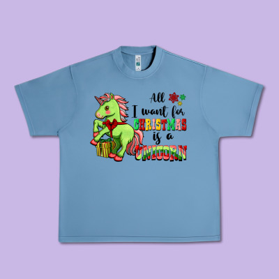 All I Want For Christmas Is A Unicorn Urban Heavy Tee Designed By Fadigitalartstudio
