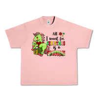 Salmon All I Want For Christmas Is A Unicorn Urban Heavy Tee - FaDigitalArtStudio