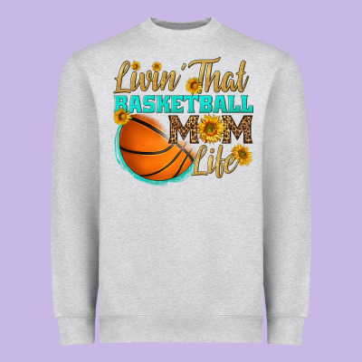 Livin' That Basketball Mom Life Heavyweight Sweatshirt Designed By Hra Design Shop