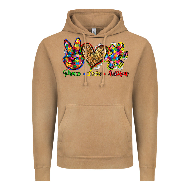 Peace Love Autism Vintage Hoodie by Zillion Design Studio | Teevron