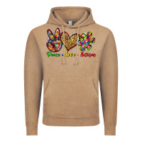 Vintage Coffee peace love autism Vintage Hoodie - Zillion Design Studio