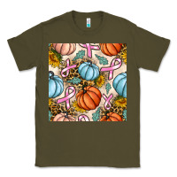 Army Green breast cancer awareness with pumpkin and leopard seamless pattern Classic Tee - BundleAndBundleShop