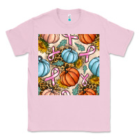 Bubblegum Pink breast cancer awareness with pumpkin and leopard seamless pattern Classic Tee - BundleAndBundleShop