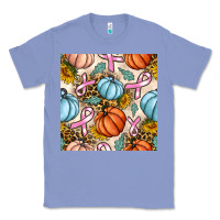 Colony Blue breast cancer awareness with pumpkin and leopard seamless pattern Classic Tee - BundleAndBundleShop