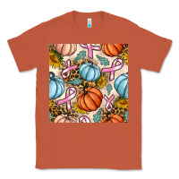 Copper breast cancer awareness with pumpkin and leopard seamless pattern Classic Tee - BundleAndBundleShop