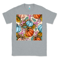 Heather Grey breast cancer awareness with pumpkin and leopard seamless pattern Classic Tee - BundleAndBundleShop