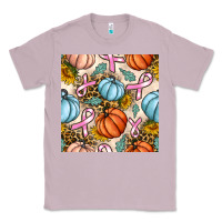 Lilac breast cancer awareness with pumpkin and leopard seamless pattern Classic Tee - BundleAndBundleShop