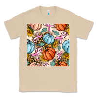 Mushroom breast cancer awareness with pumpkin and leopard seamless pattern Classic Tee - BundleAndBundleShop