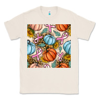 Natural breast cancer awareness with pumpkin and leopard seamless pattern Classic Tee - BundleAndBundleShop