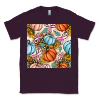 Plum breast cancer awareness with pumpkin and leopard seamless pattern Classic Tee - BundleAndBundleShop
