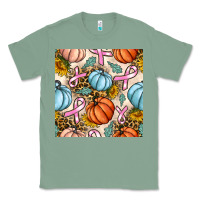 Sage breast cancer awareness with pumpkin and leopard seamless pattern Classic Tee - BundleAndBundleShop