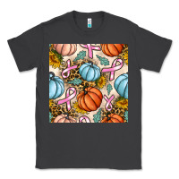 Smoke breast cancer awareness with pumpkin and leopard seamless pattern Classic Tee - BundleAndBundleShop