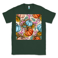 Sports Green breast cancer awareness with pumpkin and leopard seamless pattern Classic Tee - BundleAndBundleShop