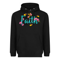 Black faith with flower and butterfly Heavyweight Hoodie - NancyCooperArtShop