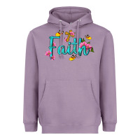 Lavender faith with flower and butterfly Heavyweight Hoodie - NancyCooperArtShop