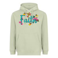 Matcha faith with flower and butterfly Heavyweight Hoodie - NancyCooperArtShop