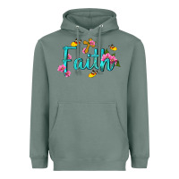 Sage faith with flower and butterfly Heavyweight Hoodie - NancyCooperArtShop