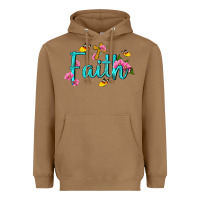 Toasted Coconut faith with flower and butterfly Heavyweight Hoodie - NancyCooperArtShop