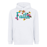 White faith with flower and butterfly Heavyweight Hoodie - NancyCooperArtShop